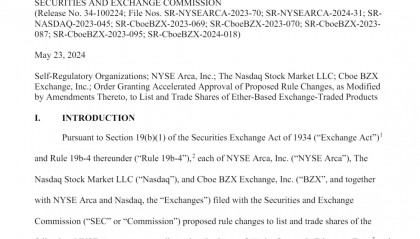突发：以太坊现货ETF上市关键障碍解除 美国SEC批准交易规则变更