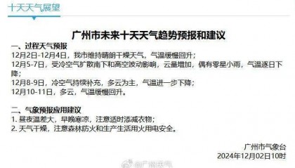 又是湿冷！新冷空气已发货！周末广州气温或跌到“1字头”