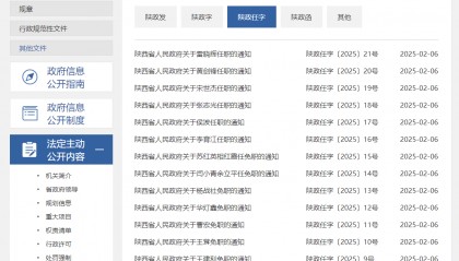 陕西省人民政府发布一批人事任免