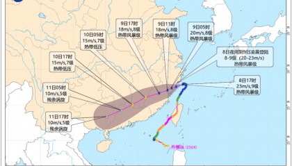 湖南气象发布：大暴雨！10级雷暴大风！台风“丹娜丝”路径奇特，今晚影响湖南